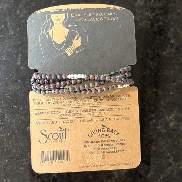 NEW Scout Midnight Rose Lava Wrap Bracelet & Necklace - Picture 11 of 15